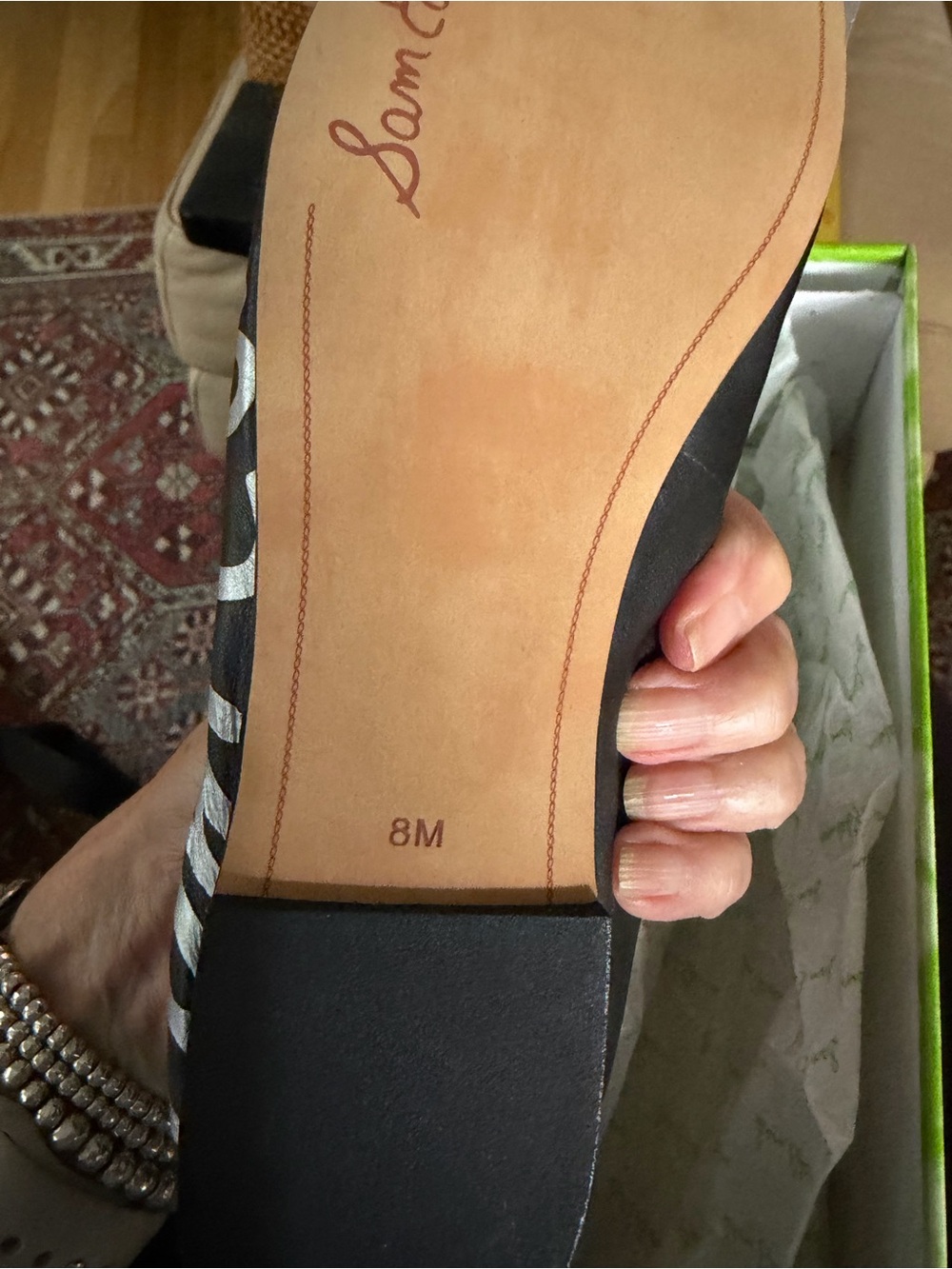 Sam Edelman Black & Silver Ballet Flats - Picture 4 of 10